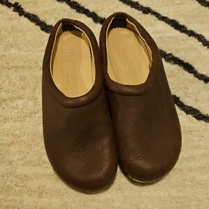 Haflinger Brown Leather Slip-Ons